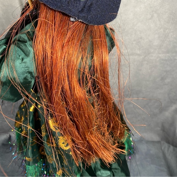 Vintage Witch w Broom Halloween Decoration 24” Glowing Eyes Laughs Moves Tested - Picture 6 of 10